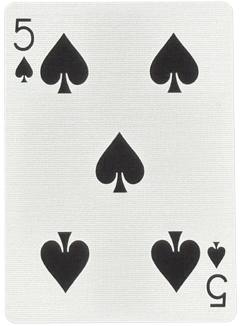 日替わりで表示されるトランプカード（例：スペードの5）